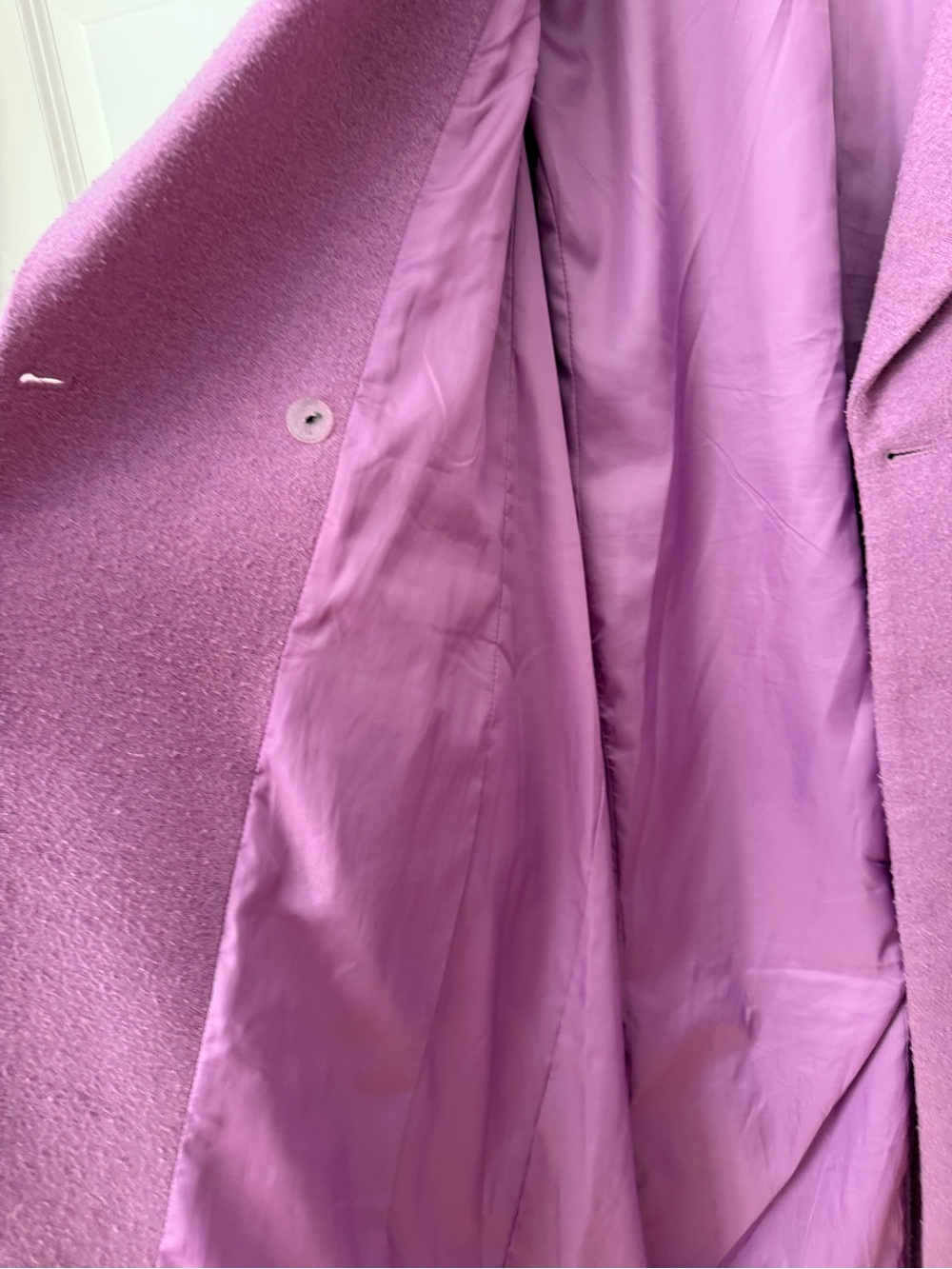 Avec Les Filles Lilac Double-Breasted Long Trench Coat - Picture 5 of 9